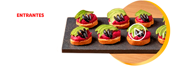 Entrantes: Canapés Vegano, 8 raciones, Dificultad: Fácil, Tiempo: 15 min