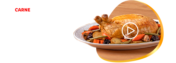 Carne: Pollo relleno con verduras, 8 raciones, Dificultad: Fácil, Preparación: 35 min, Cocción: 2 h